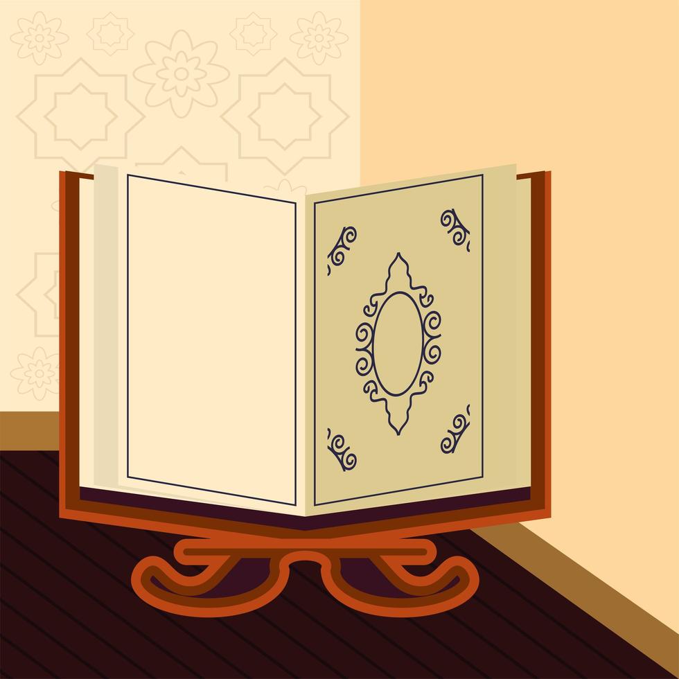 open quran stand vector