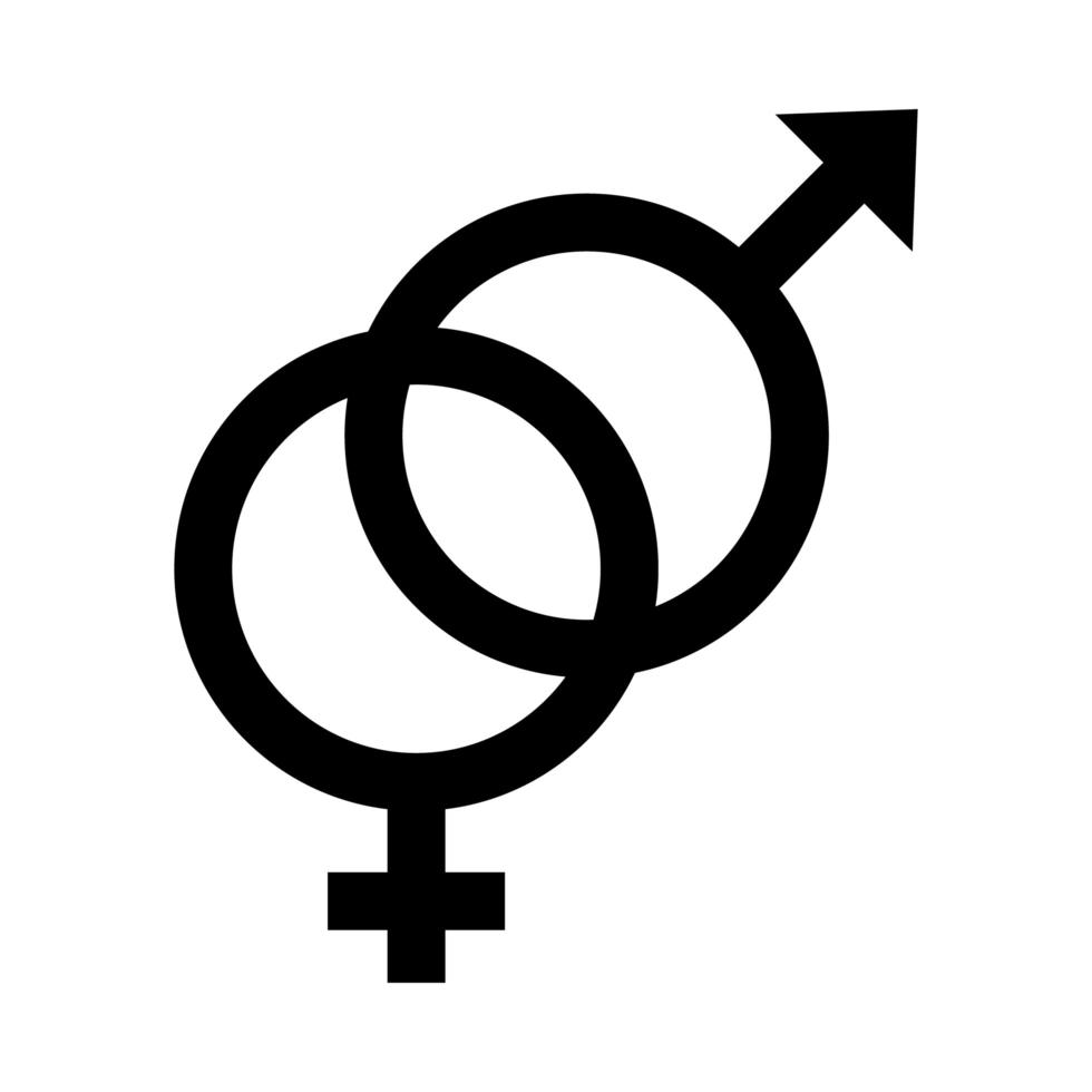 heterosexual sexual orientation line style icon vector
