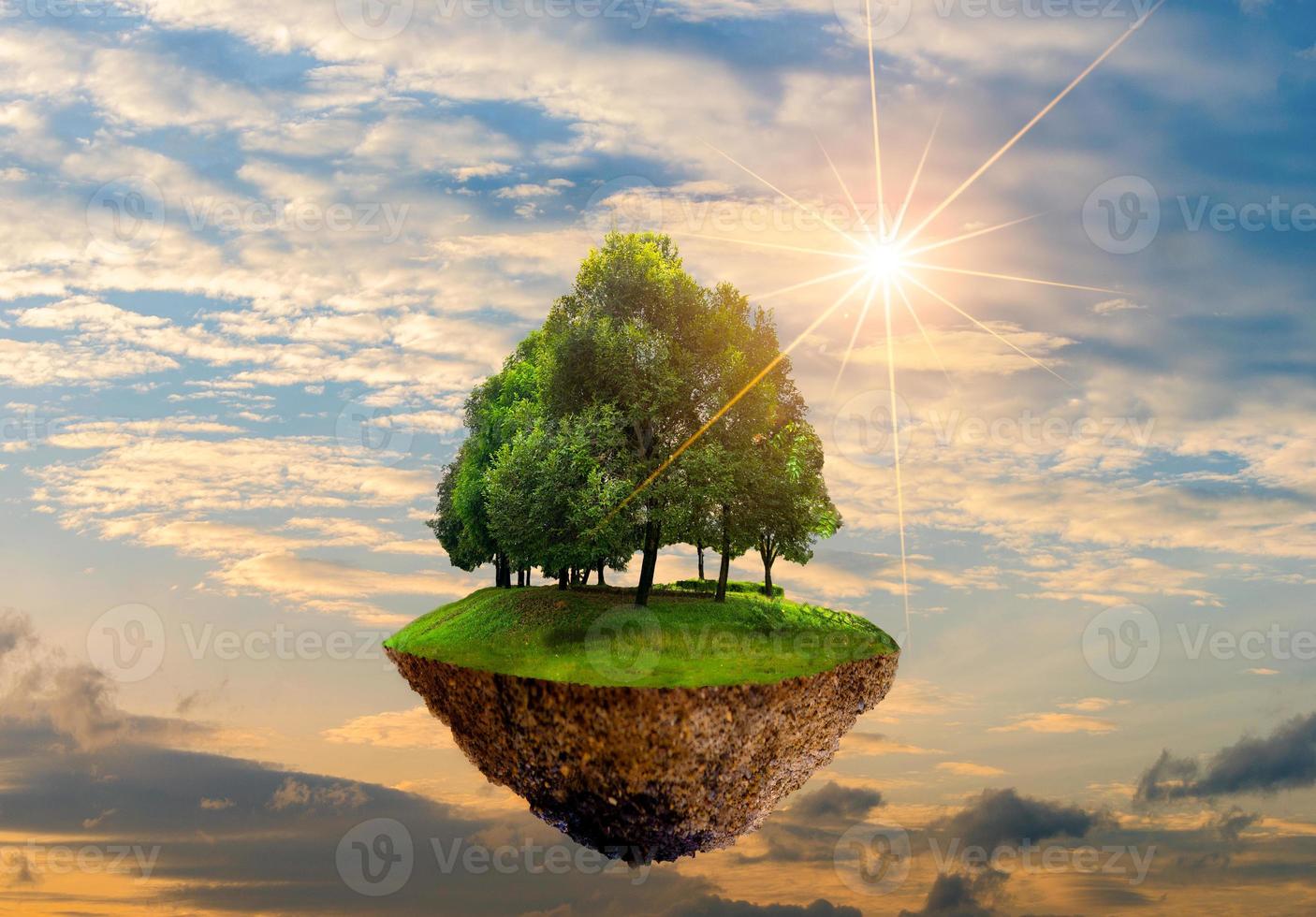 islas flotantes con árboles en el cielo día mundial del medio ambiente día mundial de la conservación medio ambiente foto
