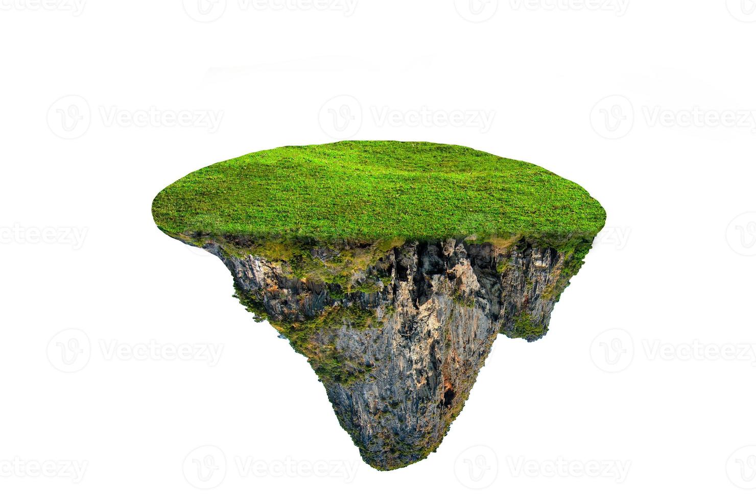 fantasy floating island with natural grass Isolate photo