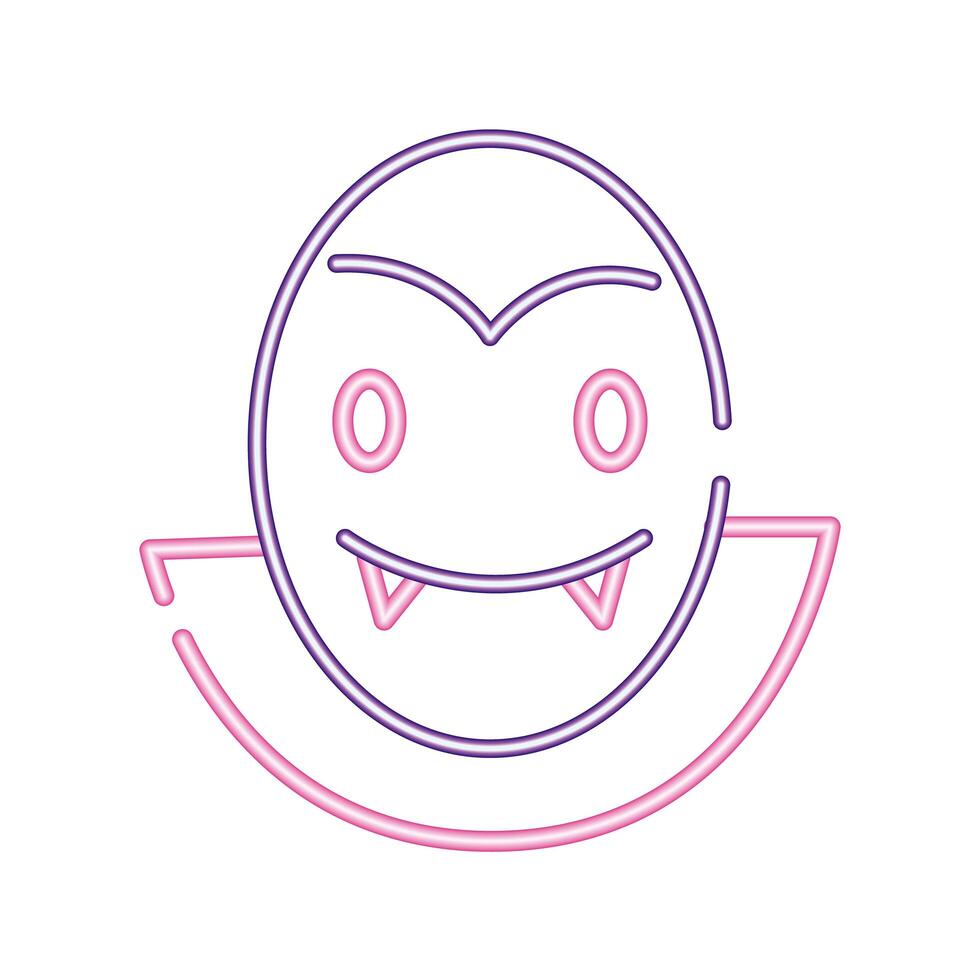 Vampire halloween neon style icon vector