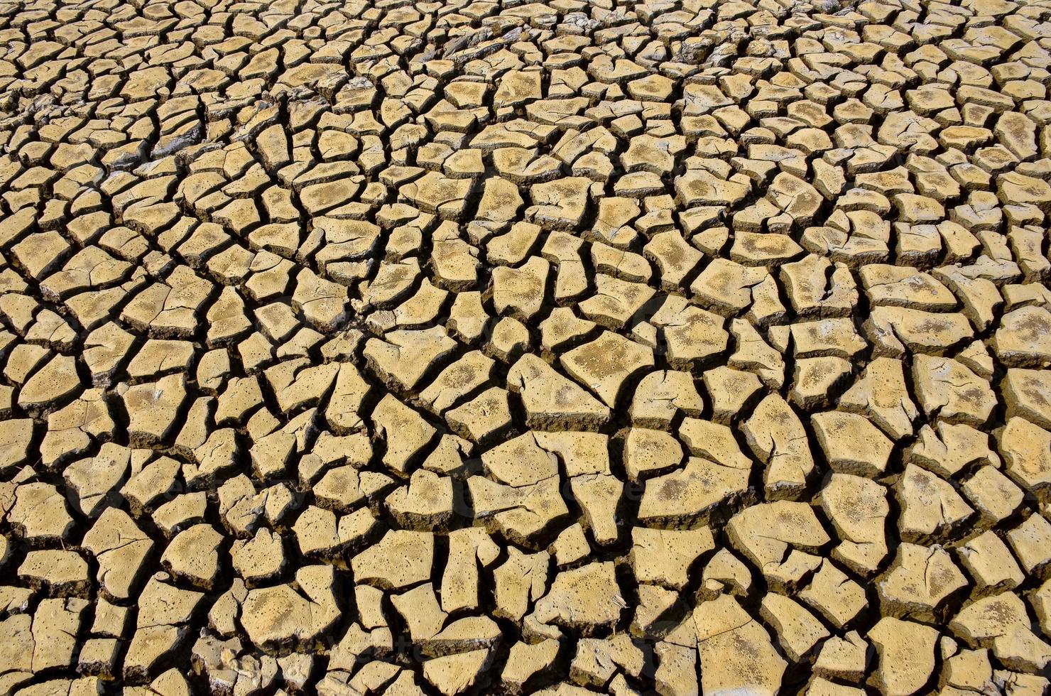 La sequía del suelo agrieta el fondo de la textura para el diseño. foto