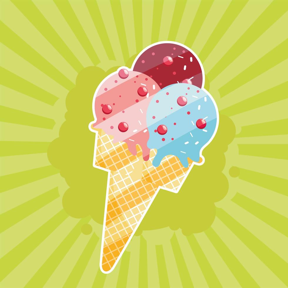 ice cream with chocolate vector