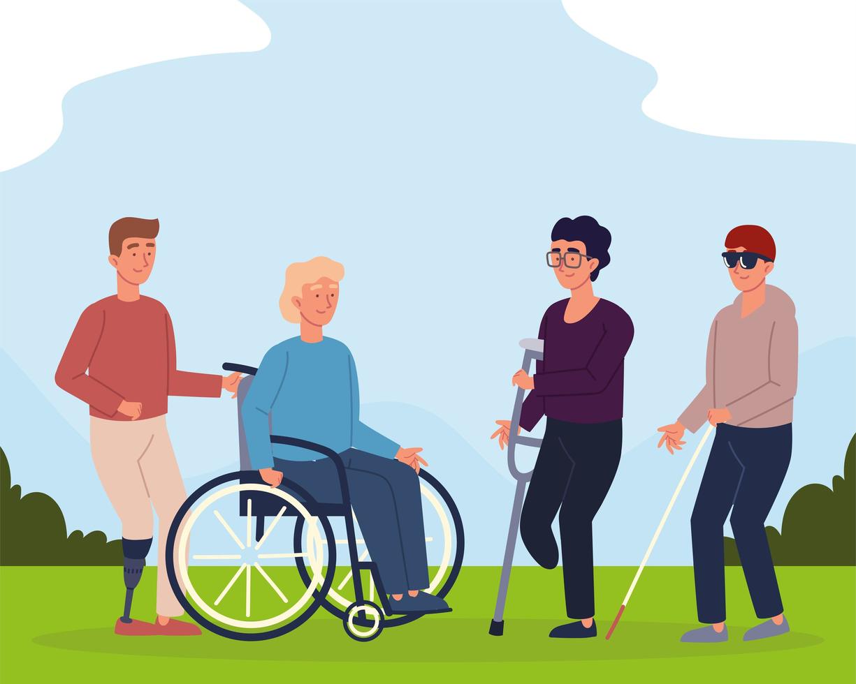 men with disabilities vector