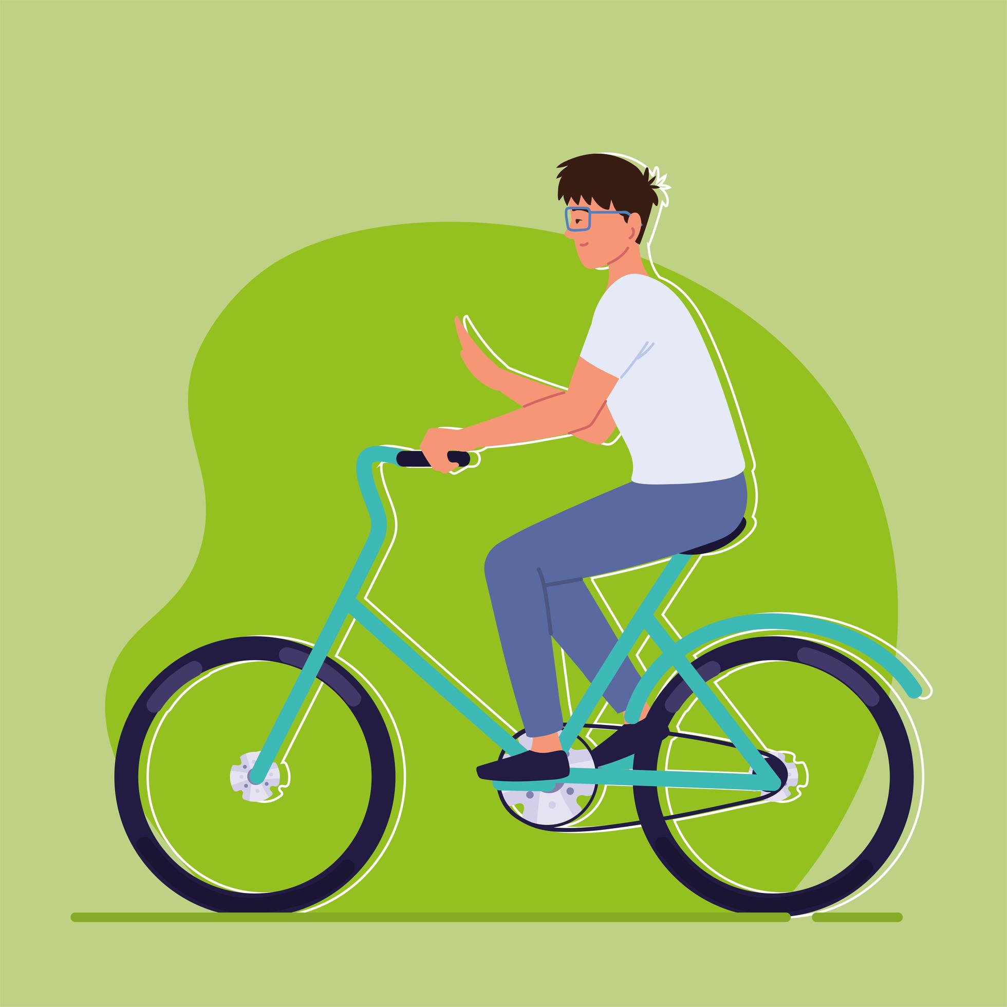 young man on bicycle 2606659 Vector Art at Vecteezy