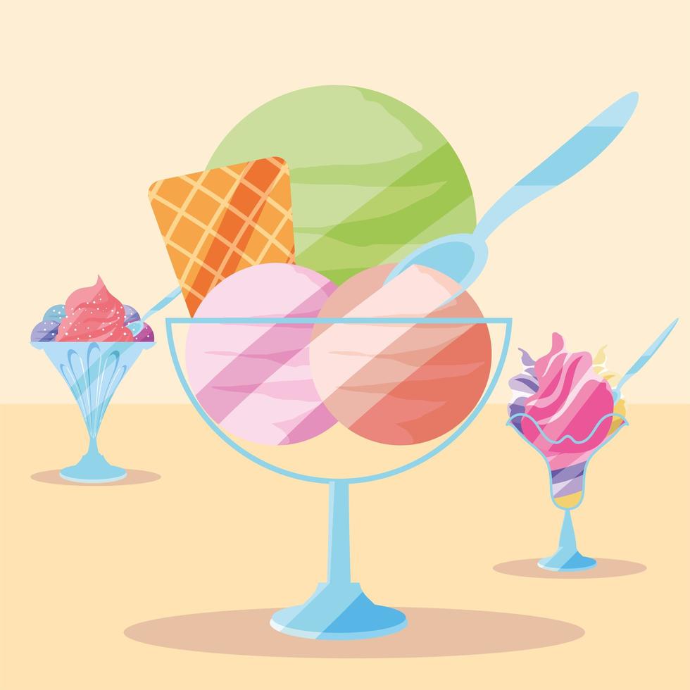 ice cream in a cup vector