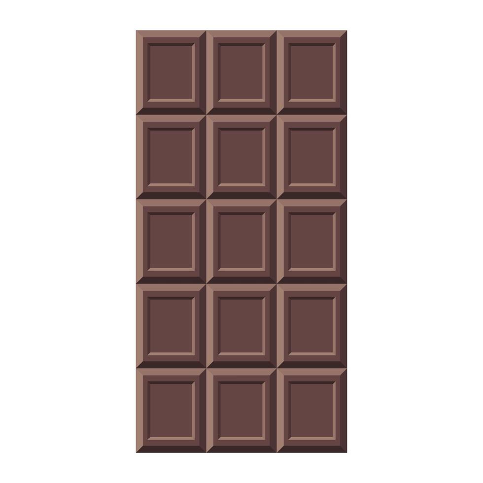 Dark Chocolate Bar Isolated Vector Illustration