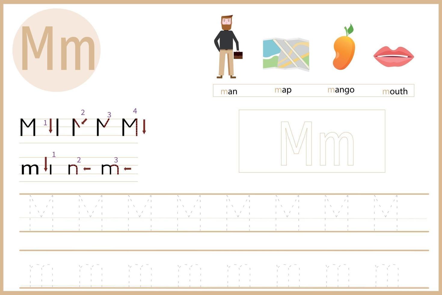 learn the letter M vector