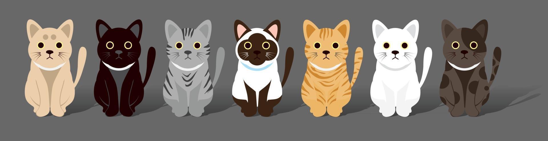 grupo de lindo gato vector