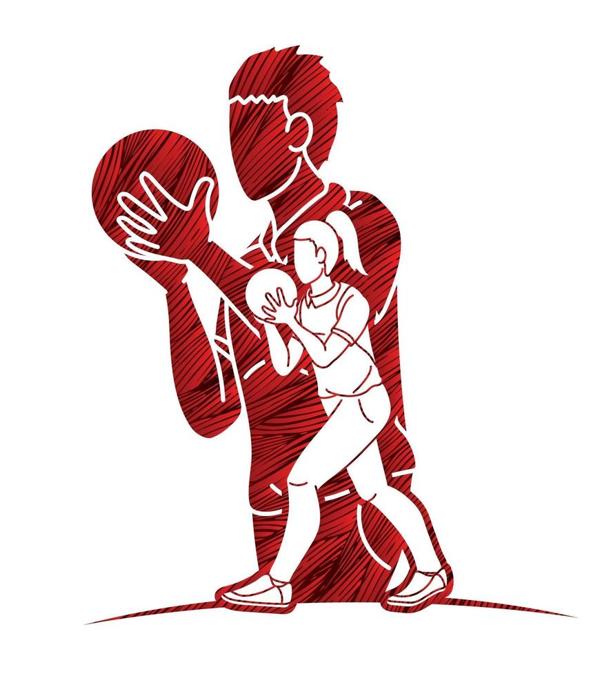 Silhouette Bowling Sport Players vector