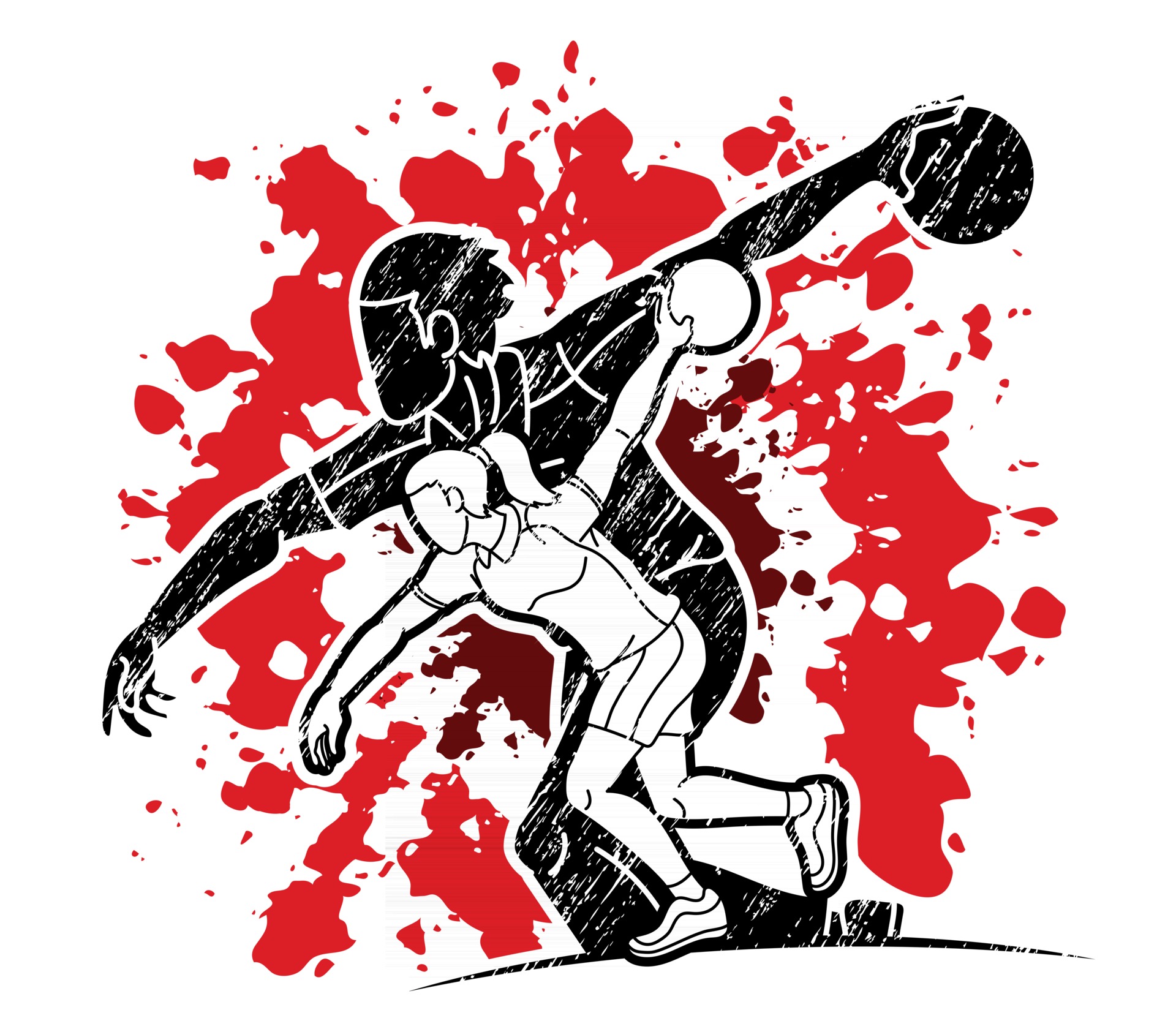 Graffiti Bowler Bowling Sport Players 2606764 Vector Art at Vecteezy
