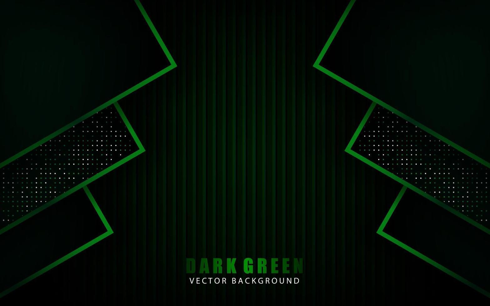 Modern green background vector on dark space with metallic frame for design template. Texture with green glitters dots element decoration.