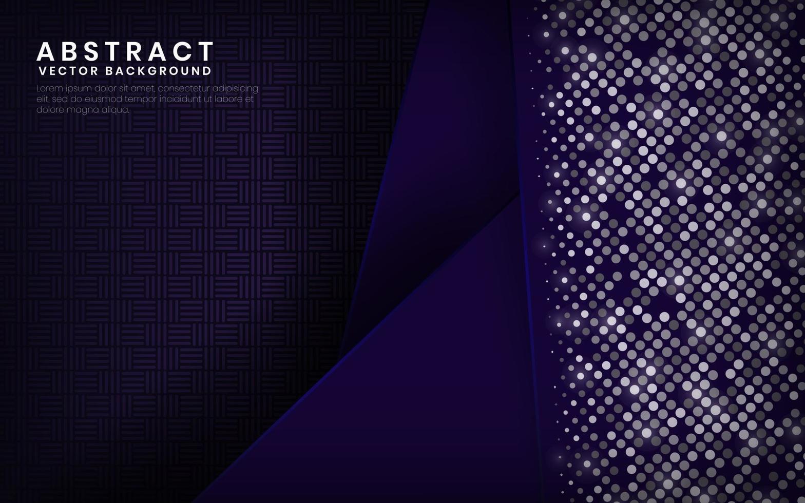 Modern navy and purple background vector overlap layer on dark space with abstract style for background design. Texture with silver glitters dots element decoration.