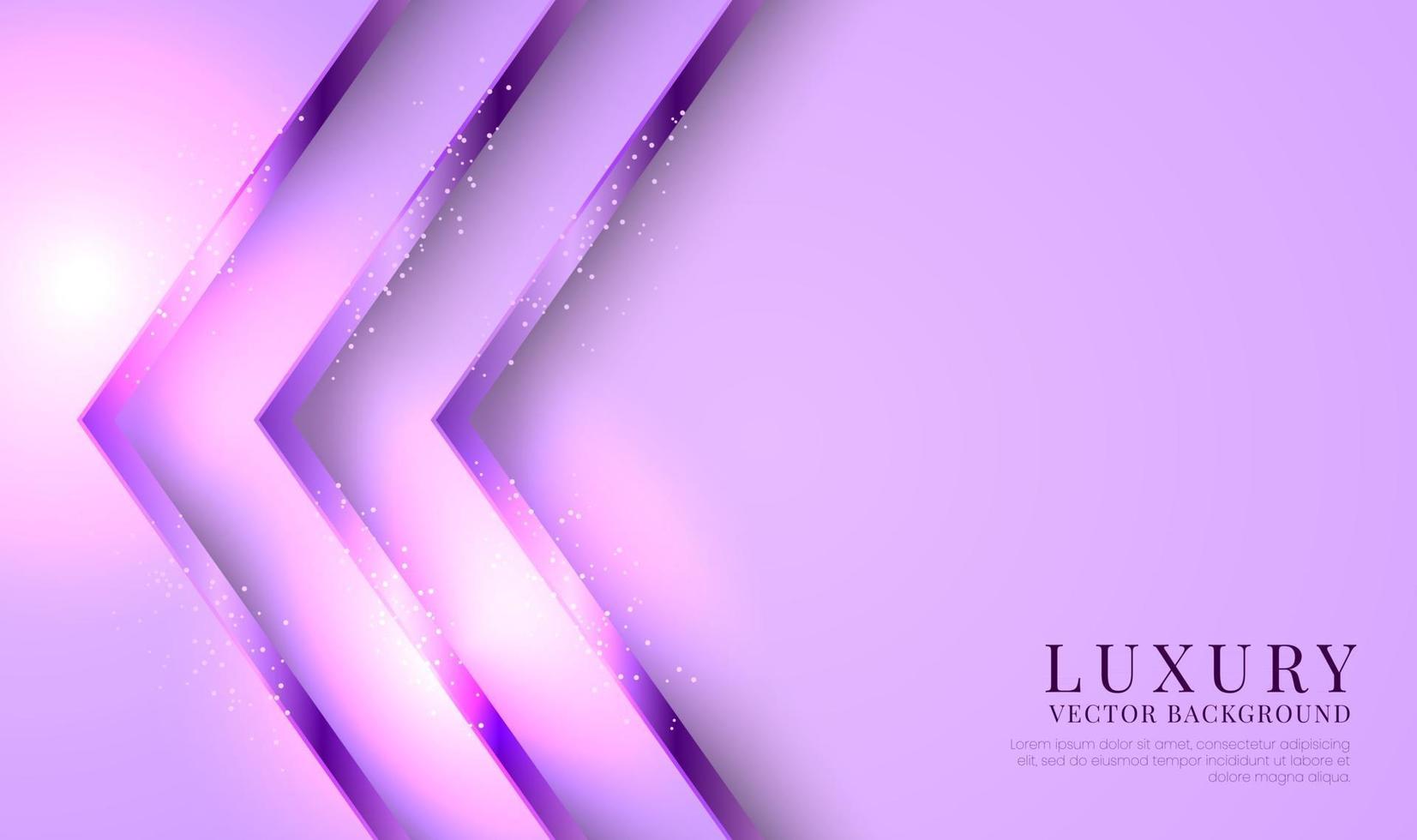 Fondo de lujo púrpura 3d abstracto con efectos brillantes. superponga las capas en el espacio brillante con puntos brillantes. elementos de plantilla de diseño gráfico moderno para banner, flyer, portada o folleto vector