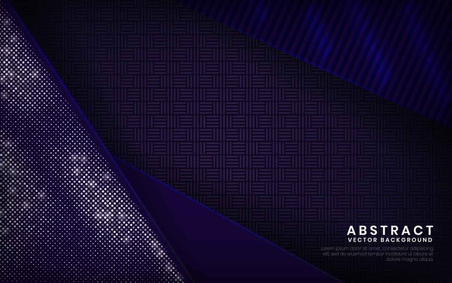 Modern navy blue and purple background vector overlap layer on dark space with abstract style for background design. Texture with white and silver glitters dots element decoration.