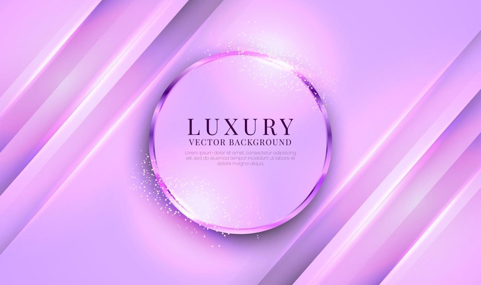 Abstract 3D purple luxury background with shiny effects. Overlap layers on bright space with glitter dots. Modern graphic design template elements for banner, flyer, cover, or brochure vector