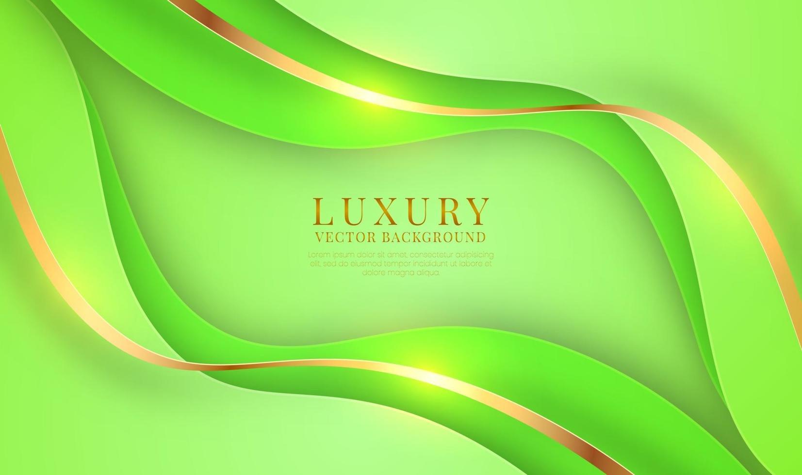 Abstract 3D green luxury background overlap layer on bright space with