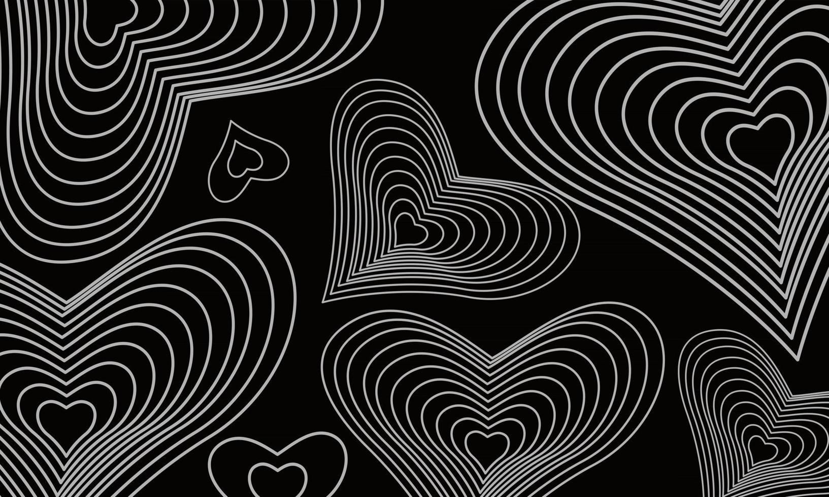 White Lines Heart Pattern for Background vector