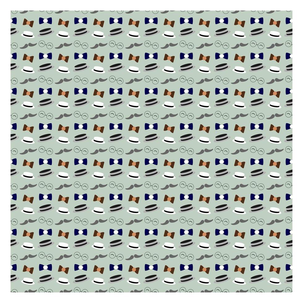 Father's Day seamless pattern with hat, bow tie vector