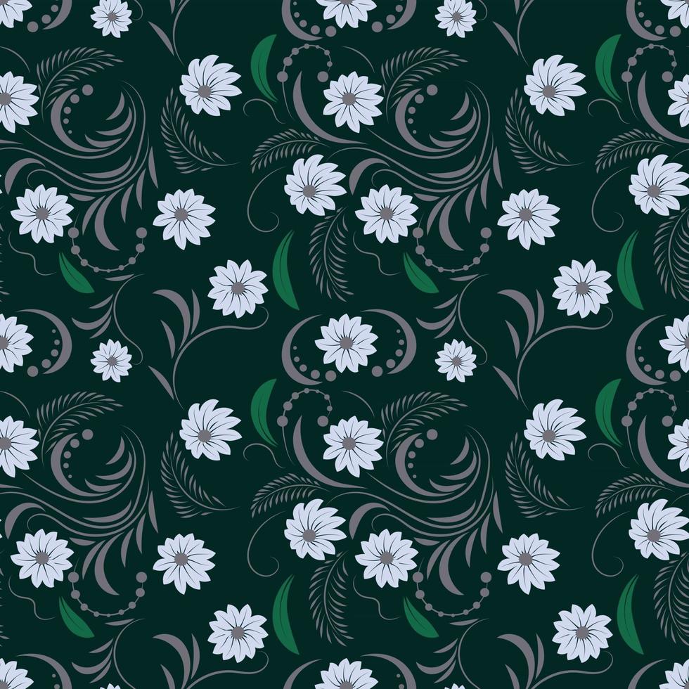 Folk flowers art pattern Floral abstract surface design  Seamless pattern vector