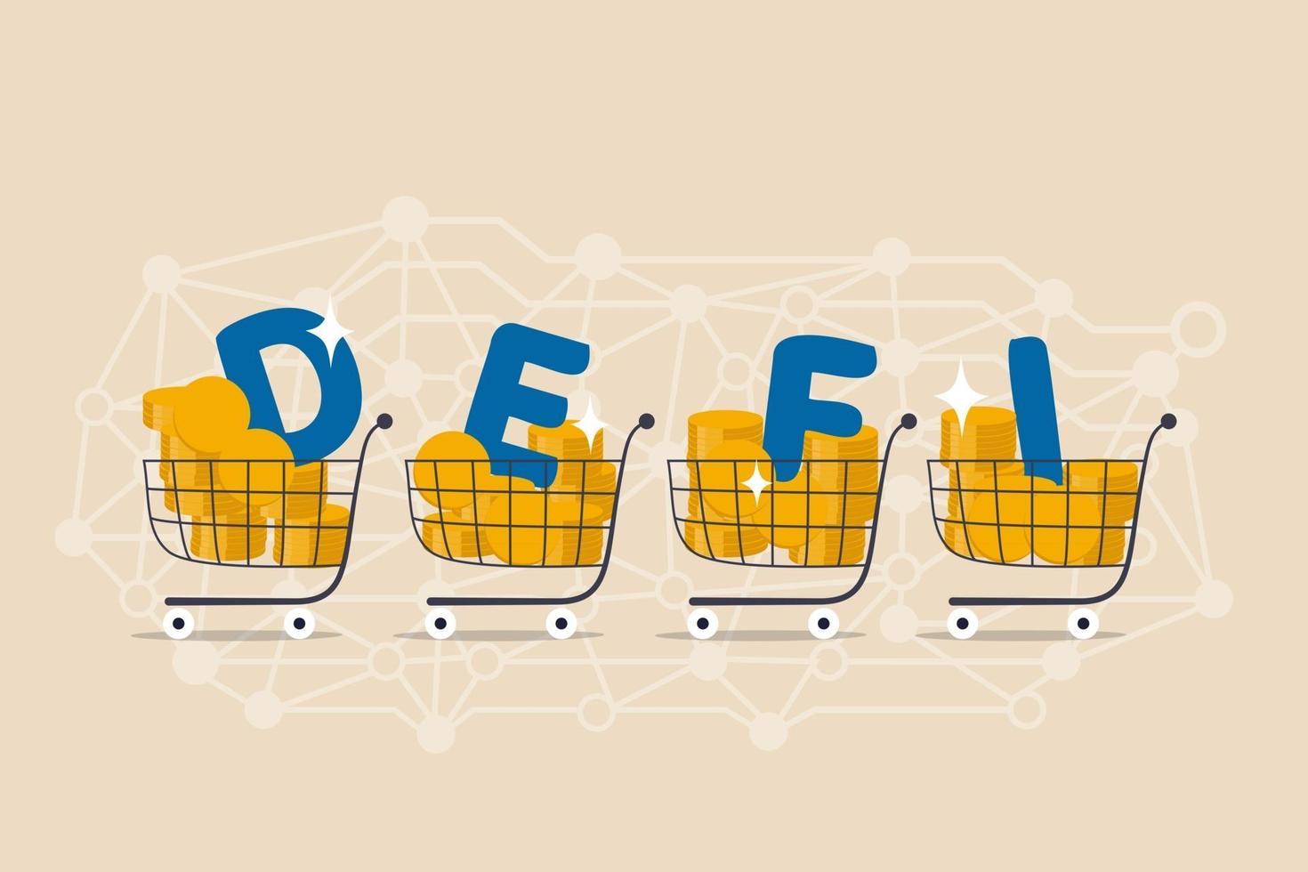 Decentralized finance new technology using blockchain vector