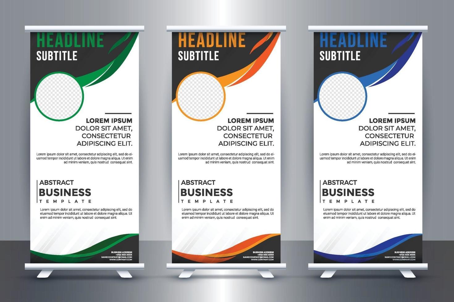 Free Business Roll up stand banner template design with vector