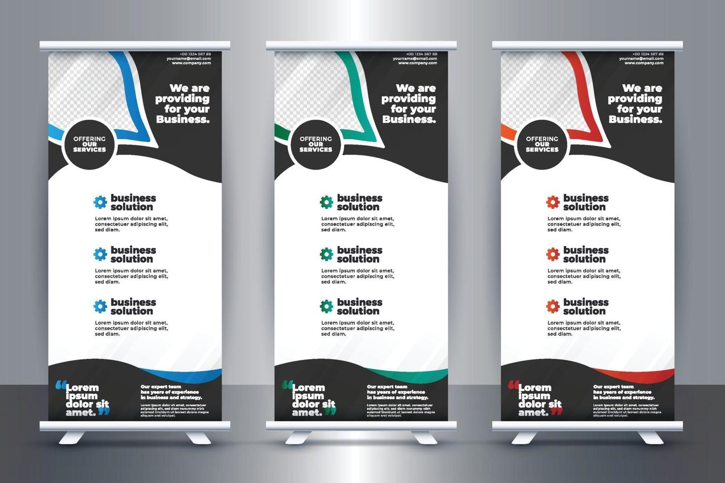 Free Business Roll up stand banner template design with vector