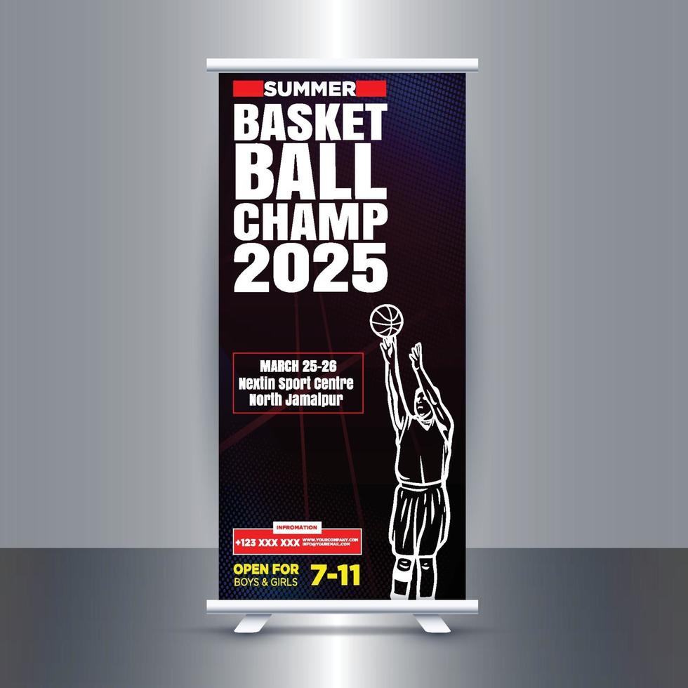 Free Sports Roll up banner for Sports Club vector