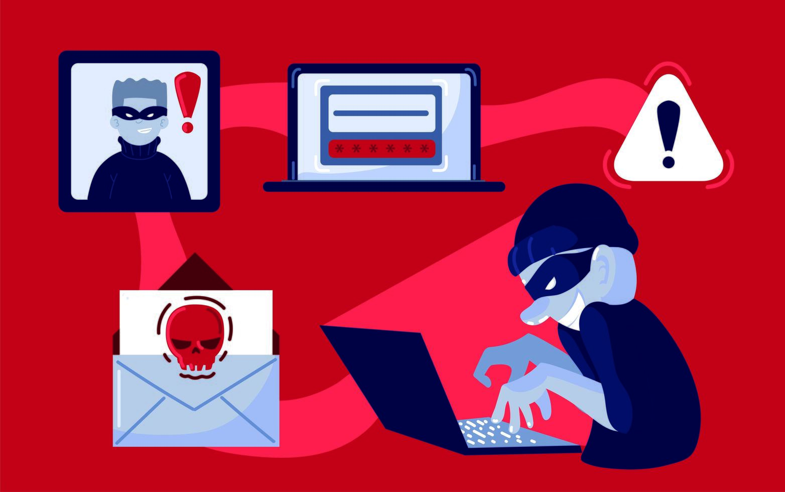 cyber crime icon set vector