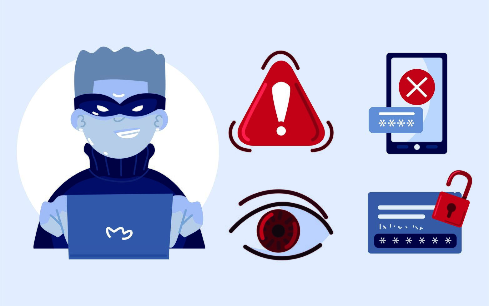 cyber crime icons vector