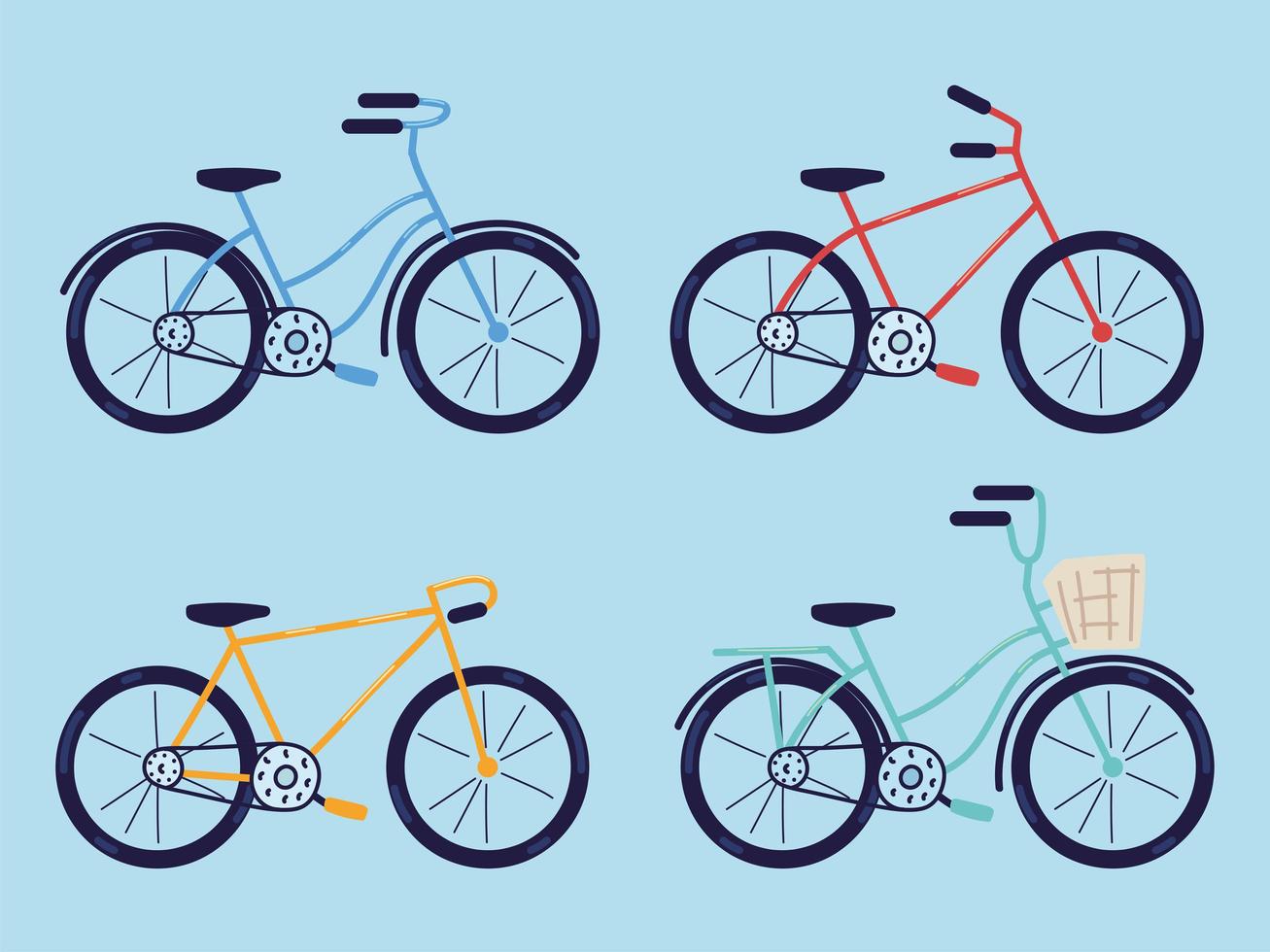 bike icon set vector