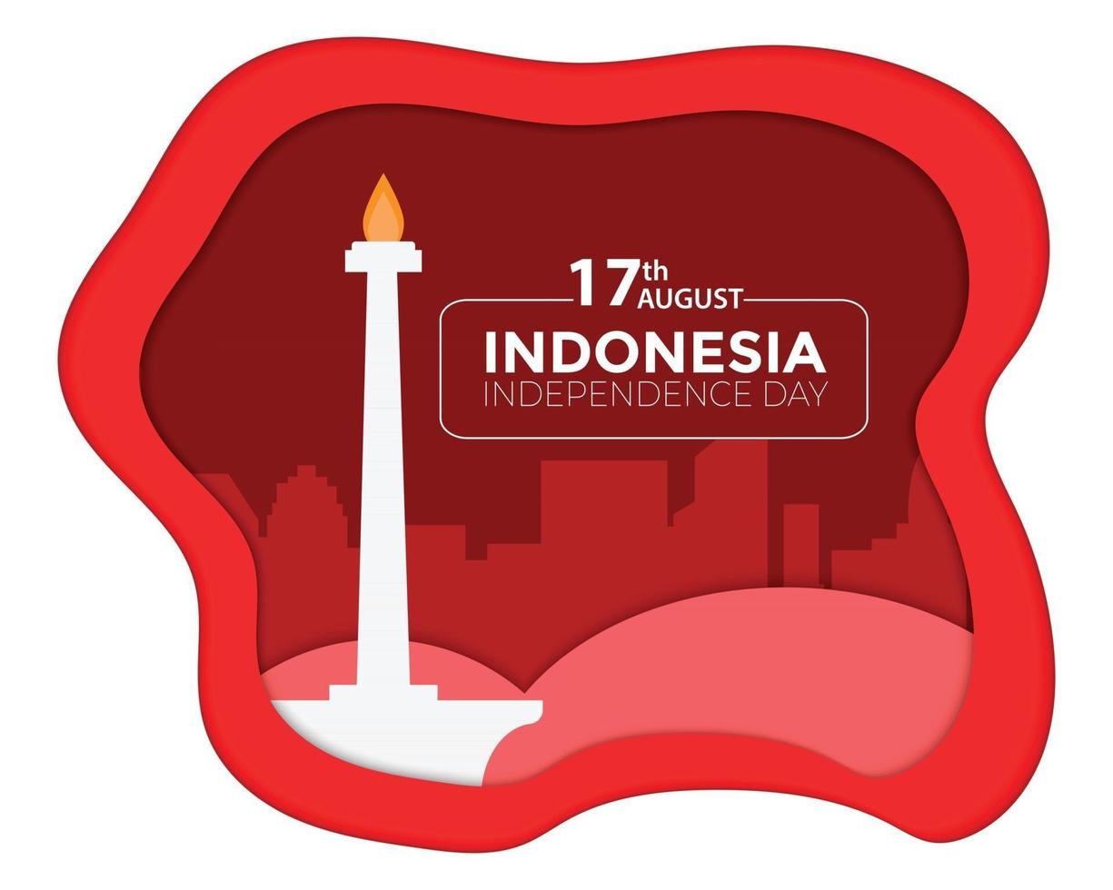 Indonesia Independence Day Monas Paper vector