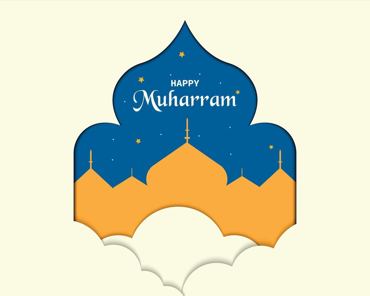 feliz año nuevo islámico muharram vector