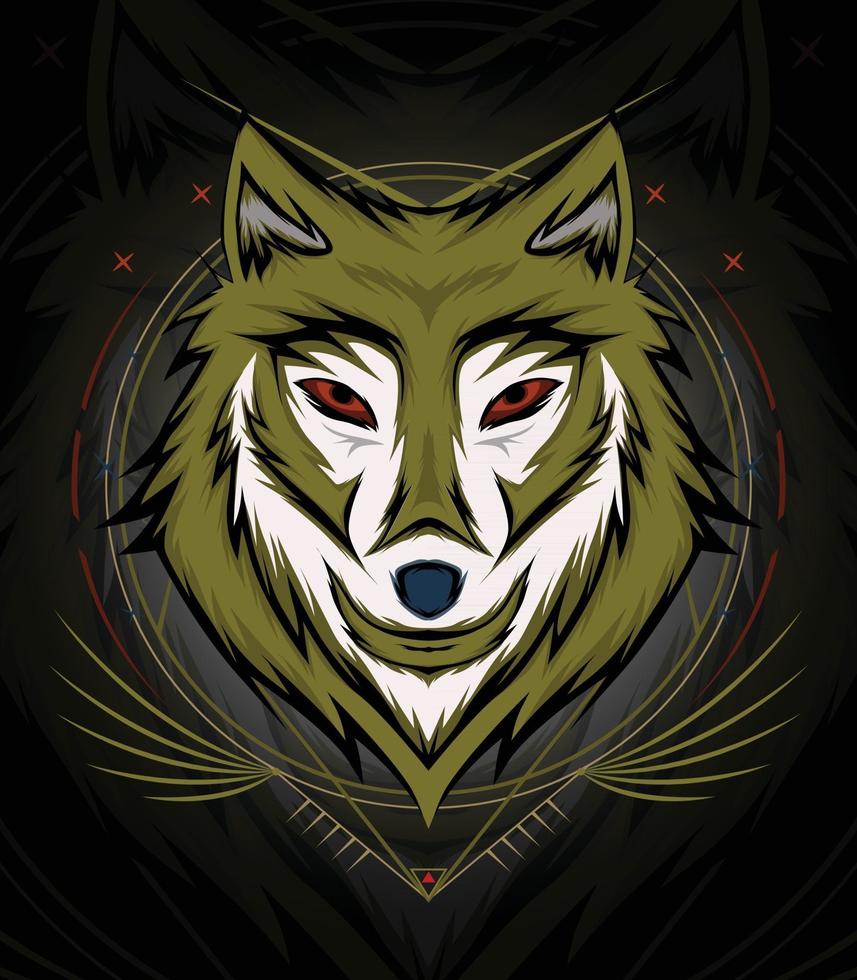 Wolf template logo design vector