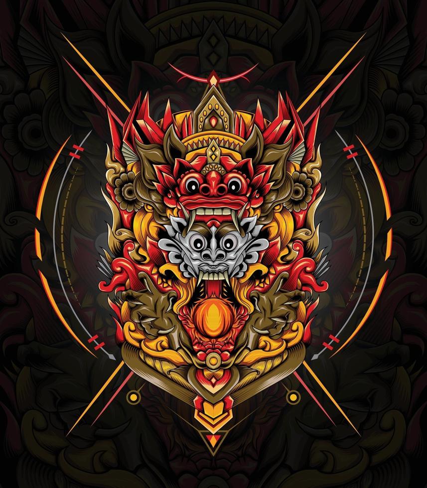 Illustration of balinese traditional dance for any merchandise requirement, t shirt, clothing apparel vector