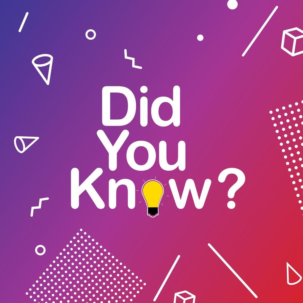 Did you know interesting fact background vector