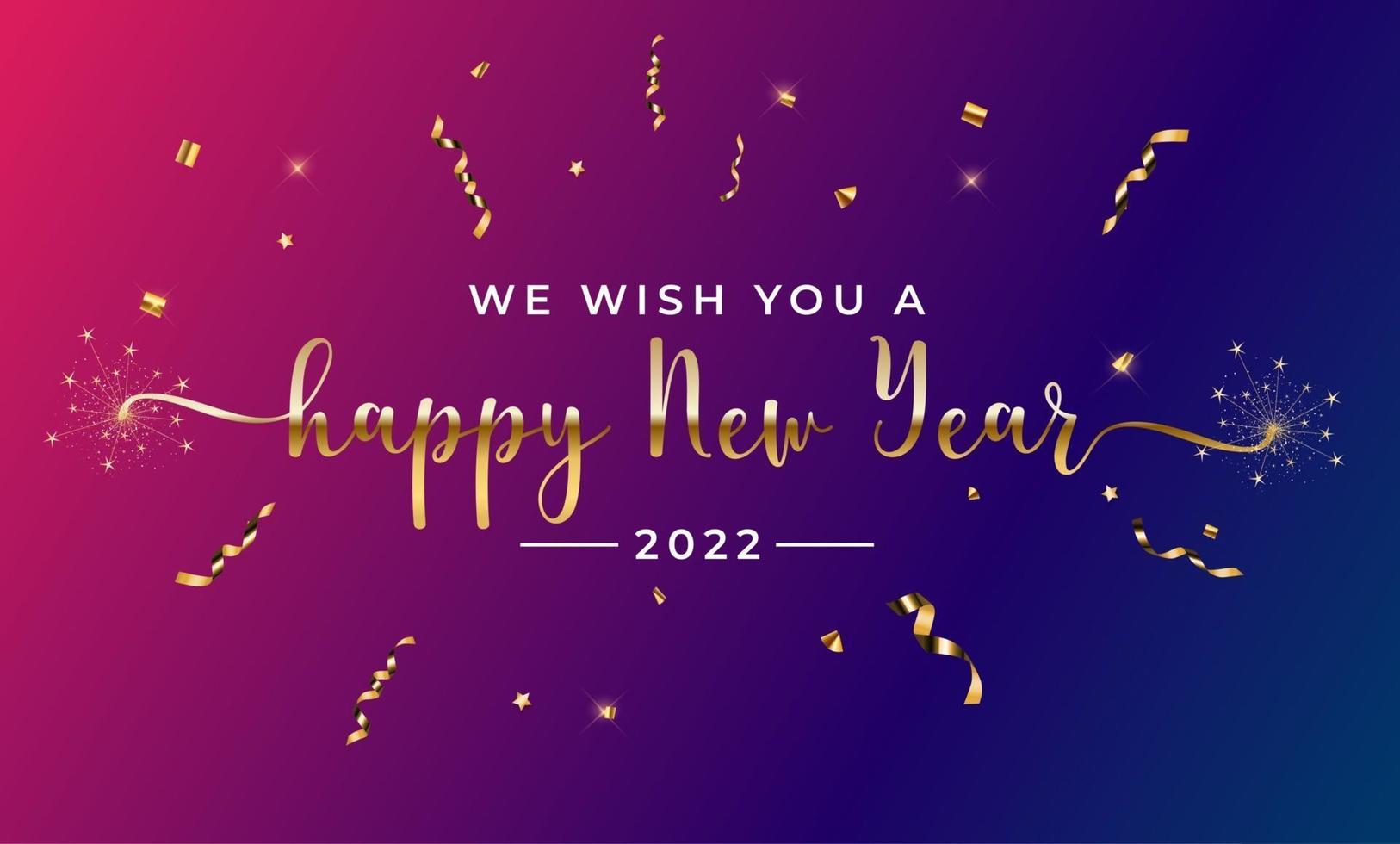 feliz año nuevo 2022 tarjeta de felicitación vector