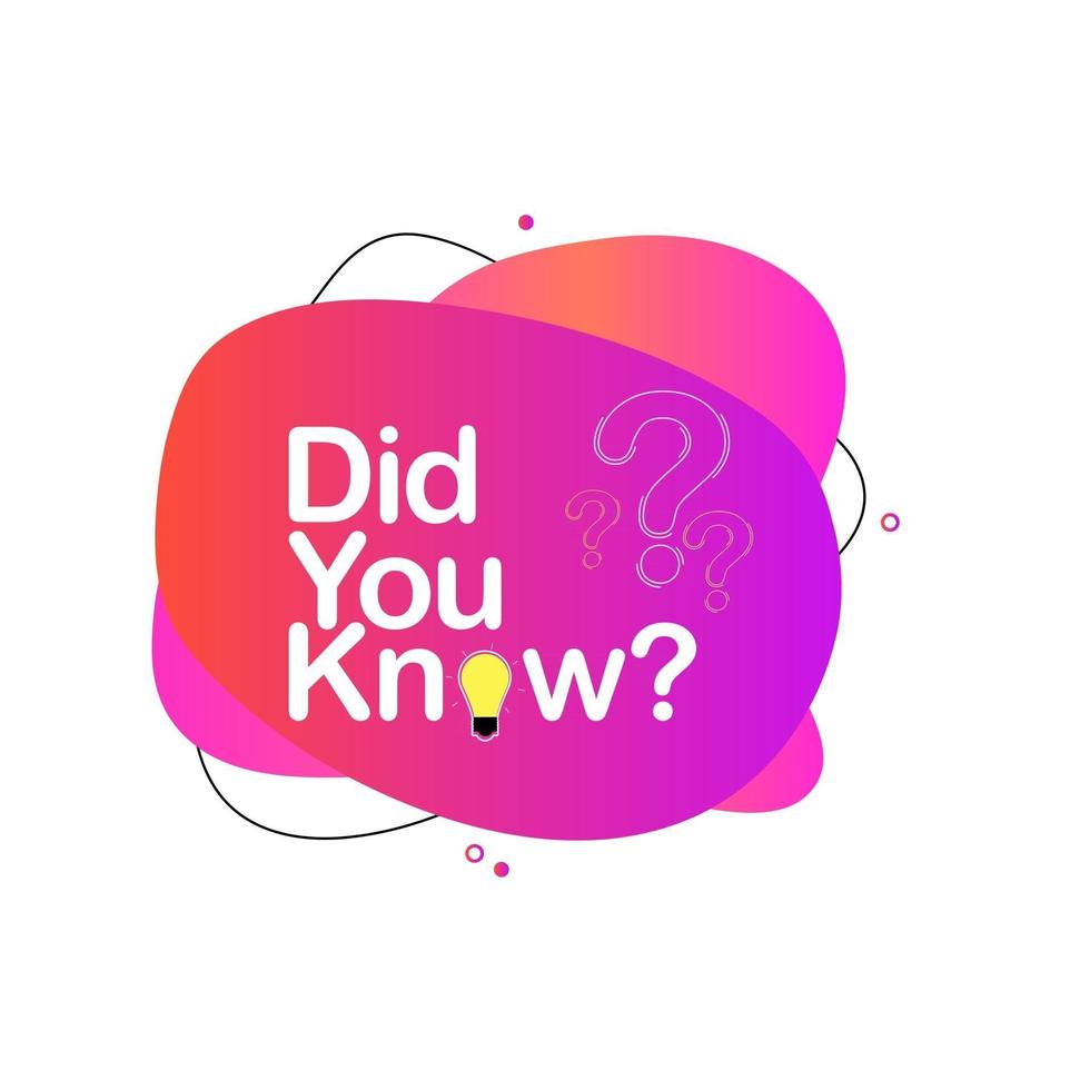 Did you know interesting fact background vector