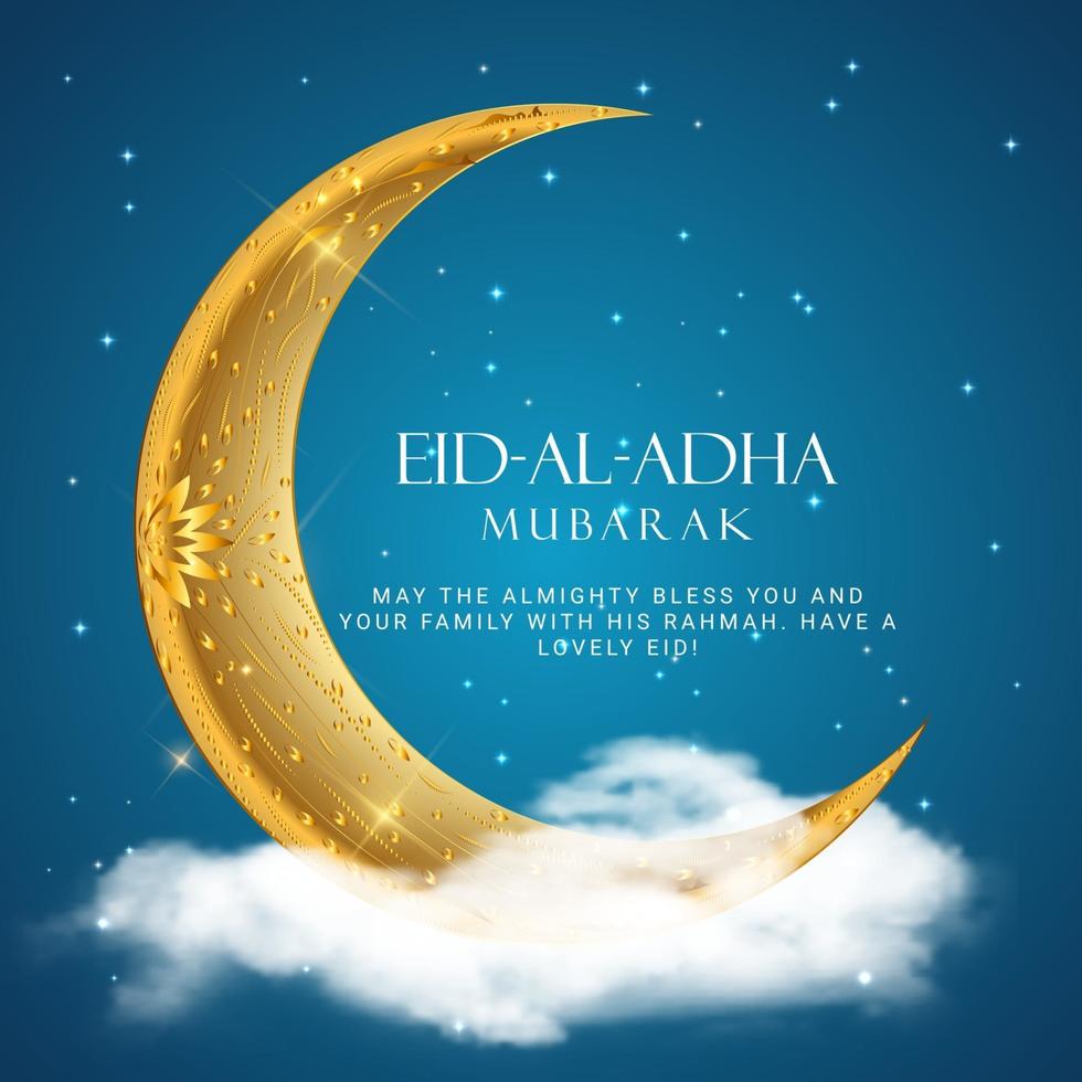 Eid Al Adha. Eid mubarak islamic greeting card poster vector