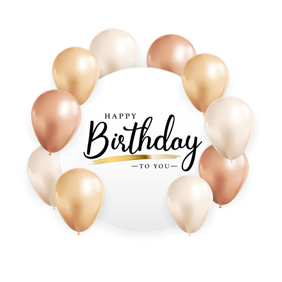 Happy Birthday congratulations banner design with Confett and Glossy Glitter Ribbon for Party Holiday Background vector