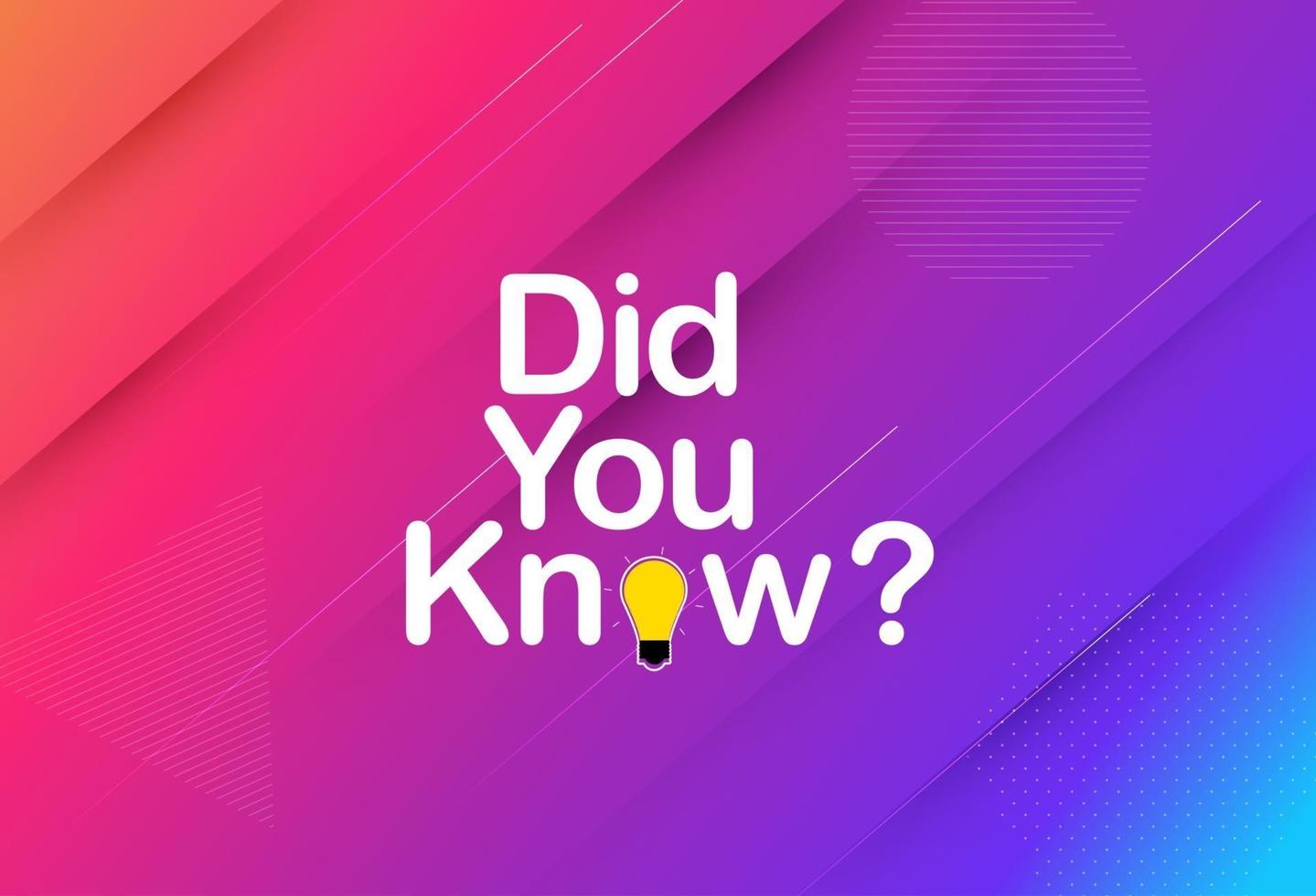 Did you know interesting fact background vector