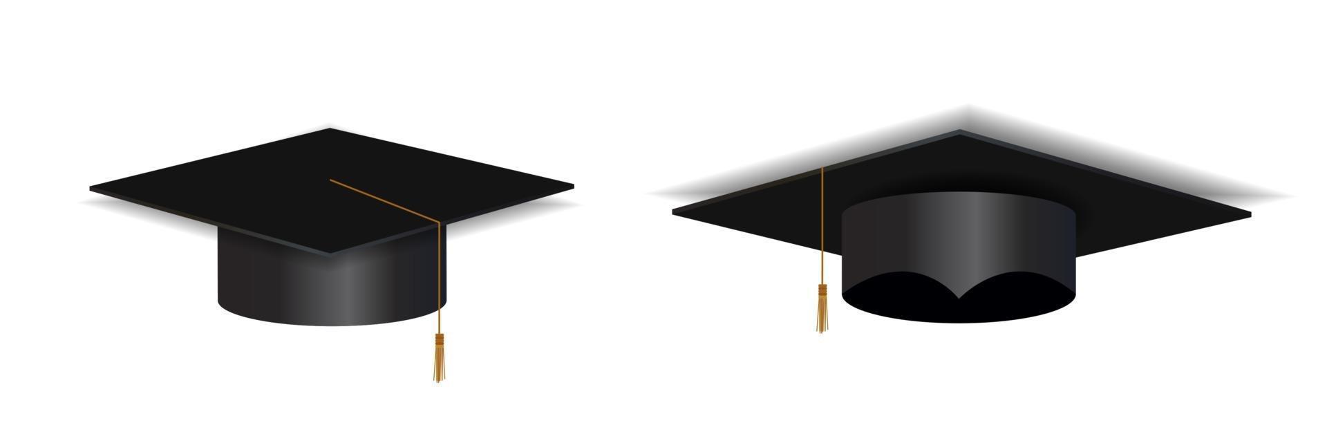 Graduation Cap Hat isolated on white background. Vector Illustration