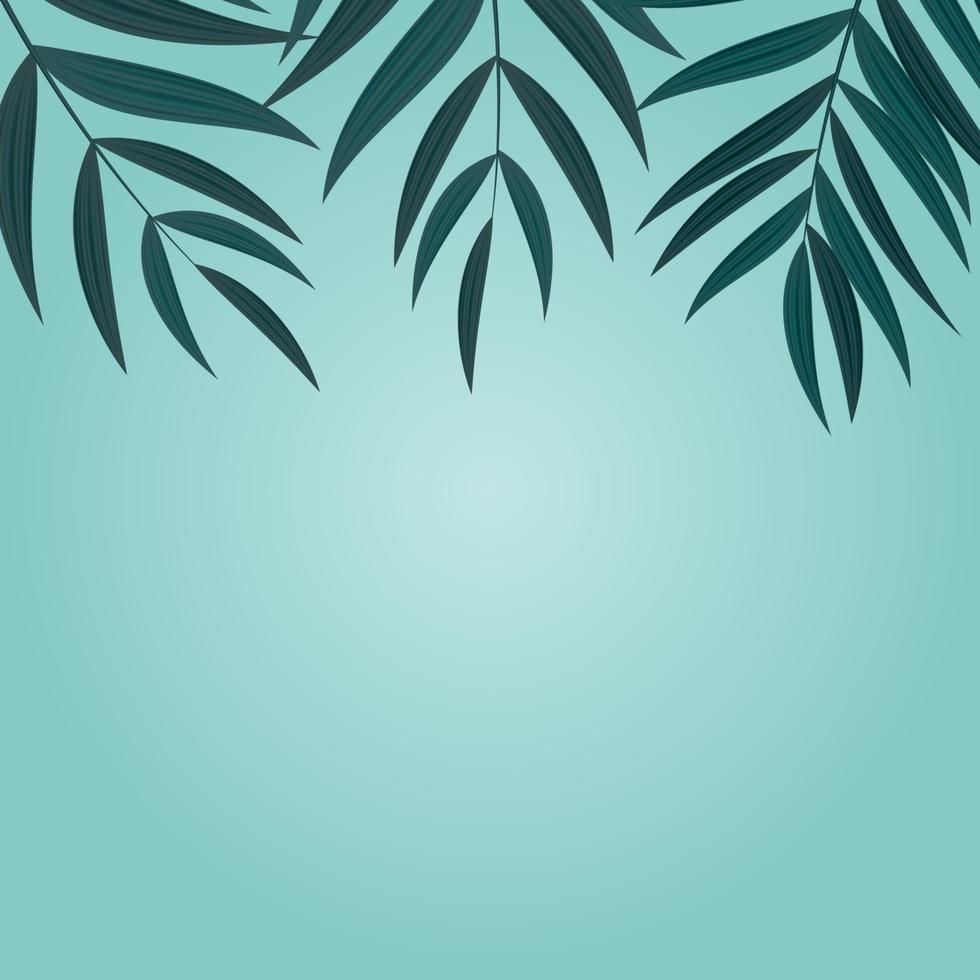 Abstract Natural Background with Tropical Palm Leaves. Vector Illustration