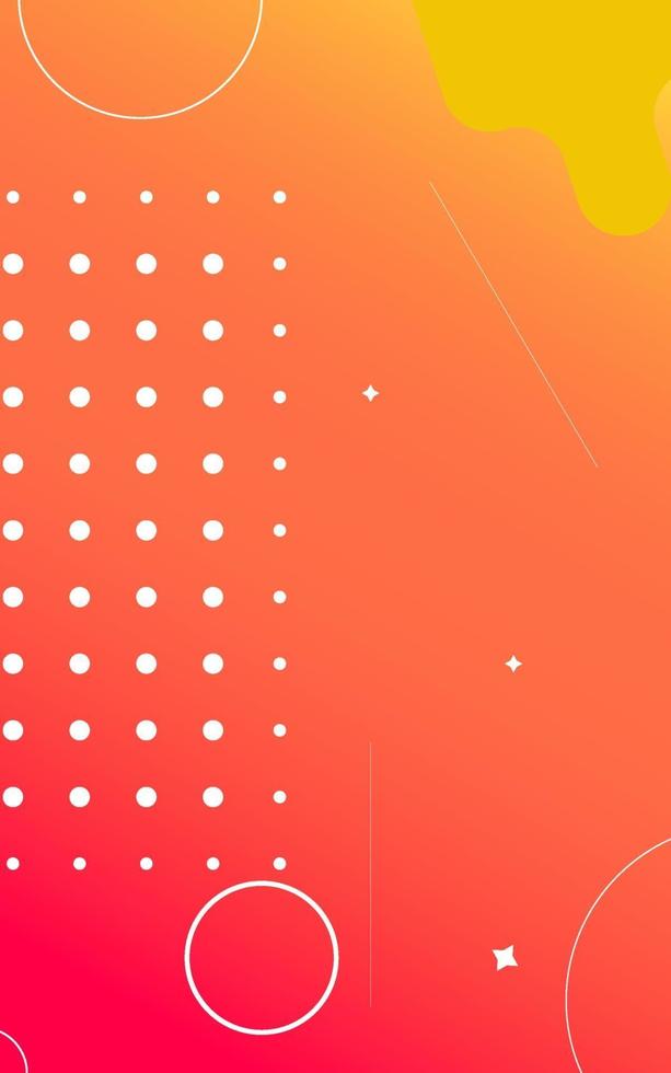 Orange abstract background with circles for stories, social networks. Vector Illustration