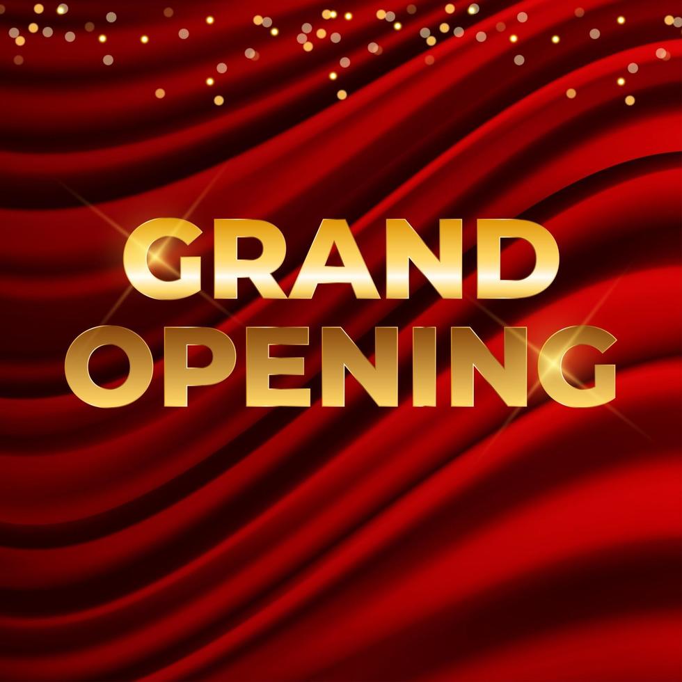 Grand Opening Card with Ribbon and Scissors Background. Vector Illustration EPS10