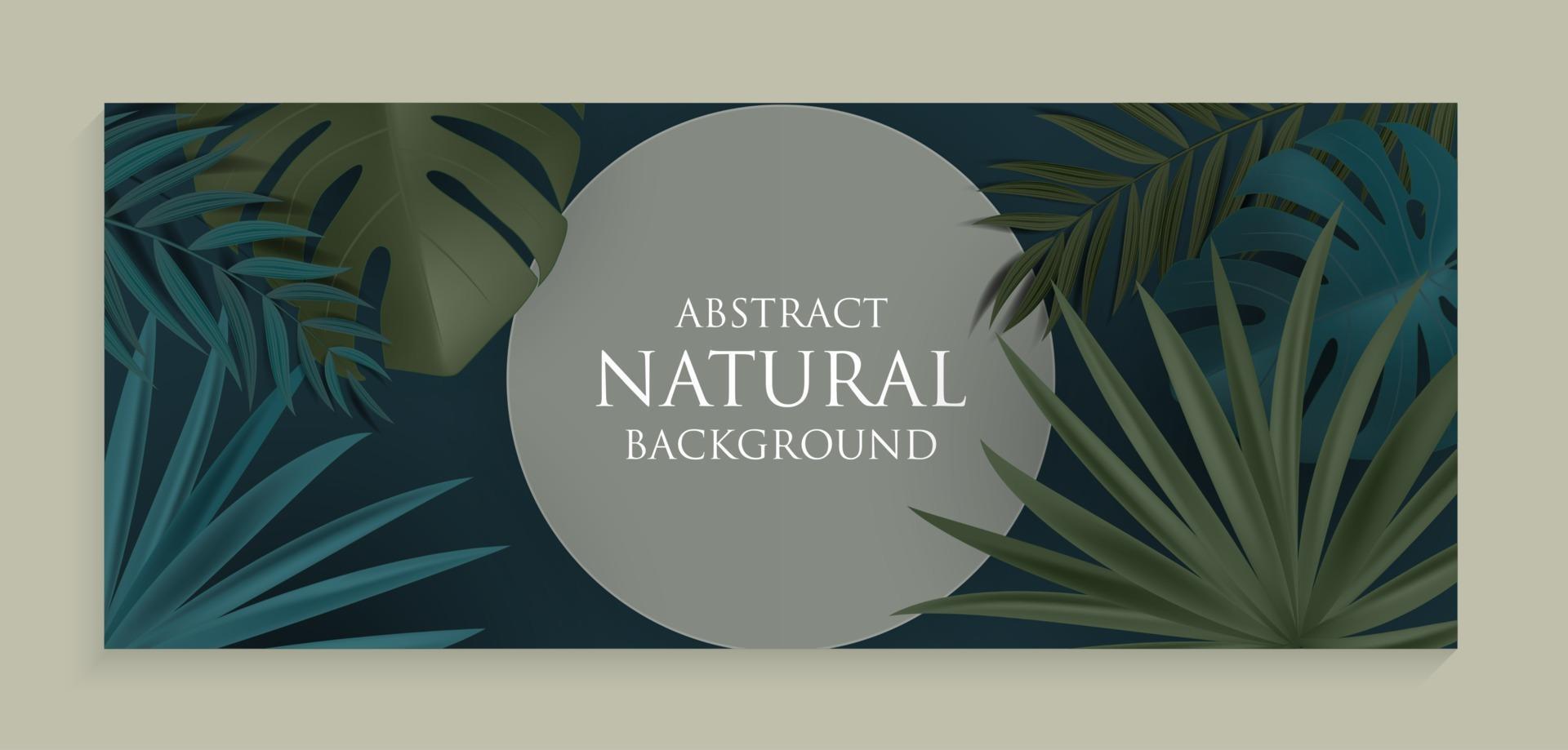Abstract Natural Background with Tropical Palm and Monstera Leaves. Vector Illustration EPS10