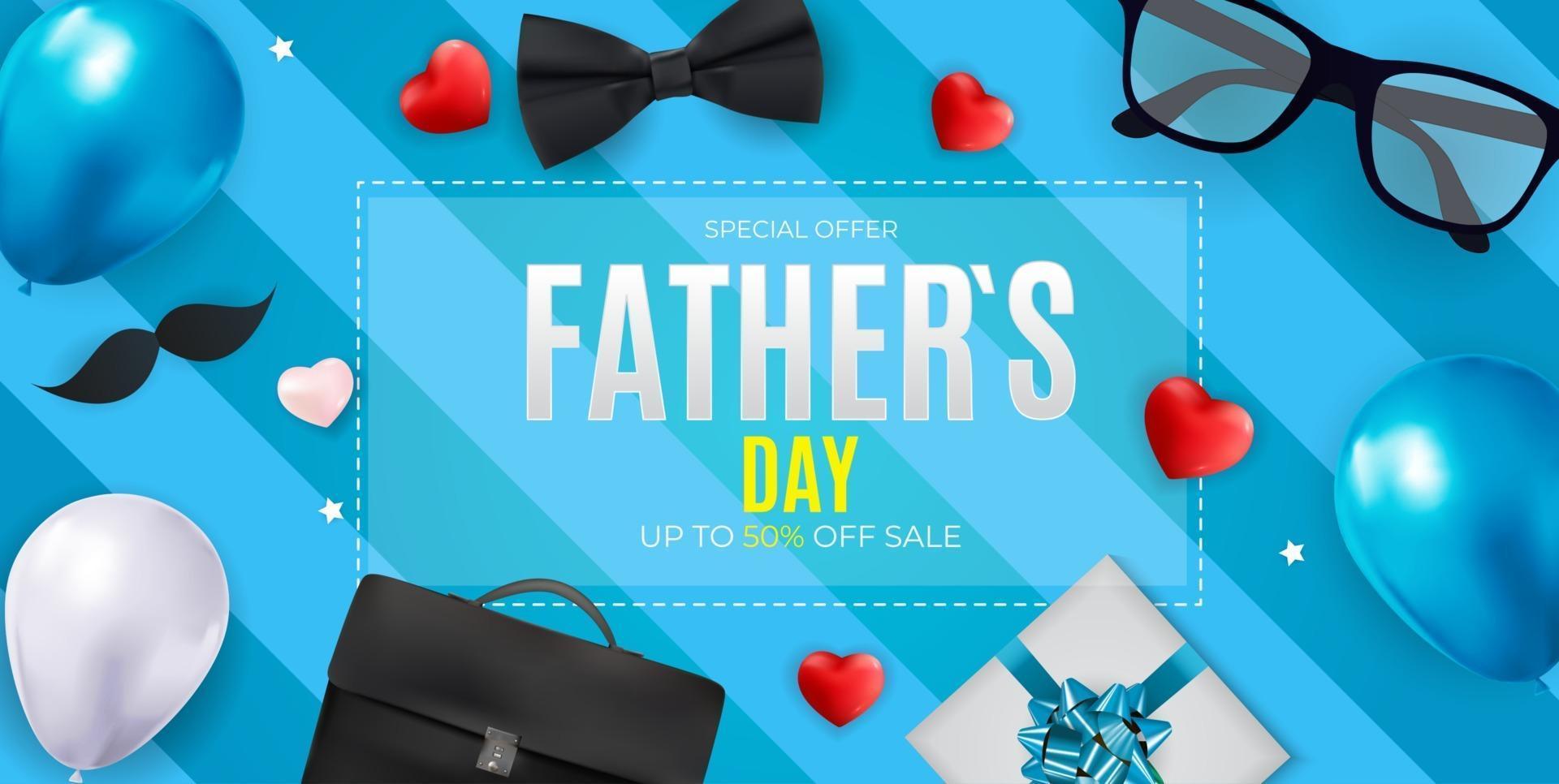 Father s Day Sale Background. Poster, flyer, greeting card, header for website. Vector Illustration. EPS10