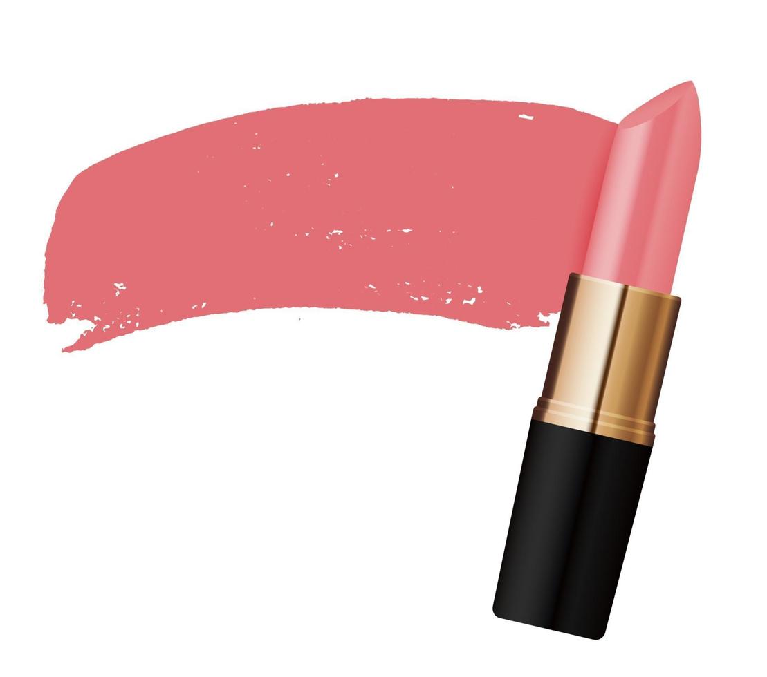 Splash red lipstick on background. Vector Illustration
