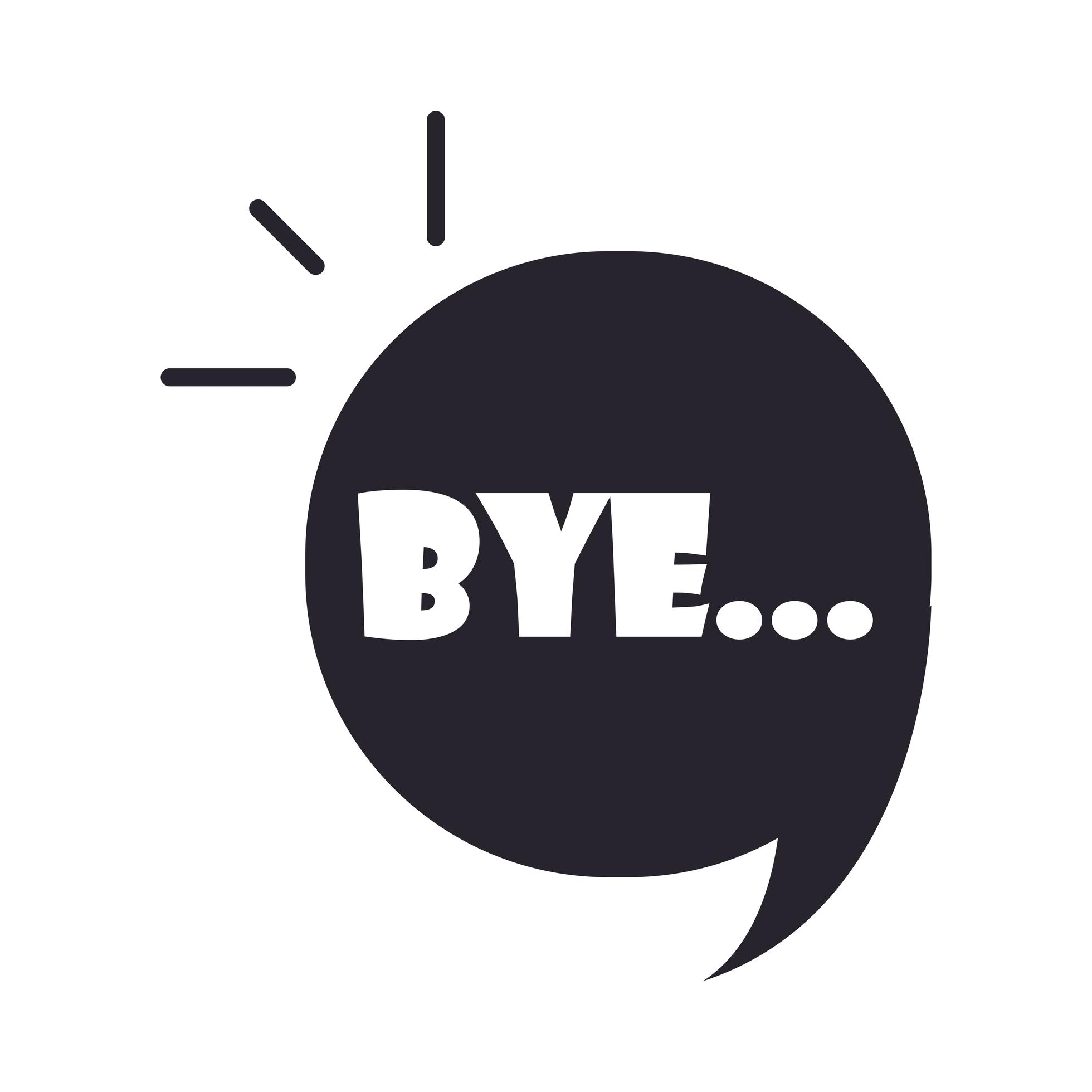 slang bubbles hand drawn bye text over white background silhouette icon