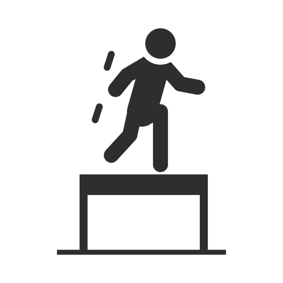 extreme sport obstacle course active lifestyle silhouette icon design vector